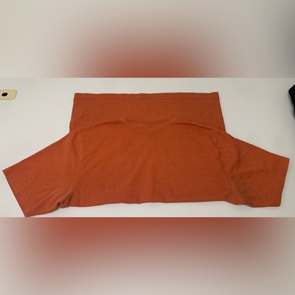Men's Large Heather Orange 60/40 Cotton/Poly Utility Pocket T Shirt - Picture 9 of 16